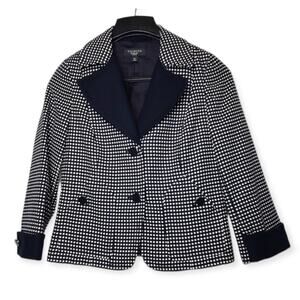 Talbots Jacket Polka Dot Short Lined Blazer Women's Size 8P